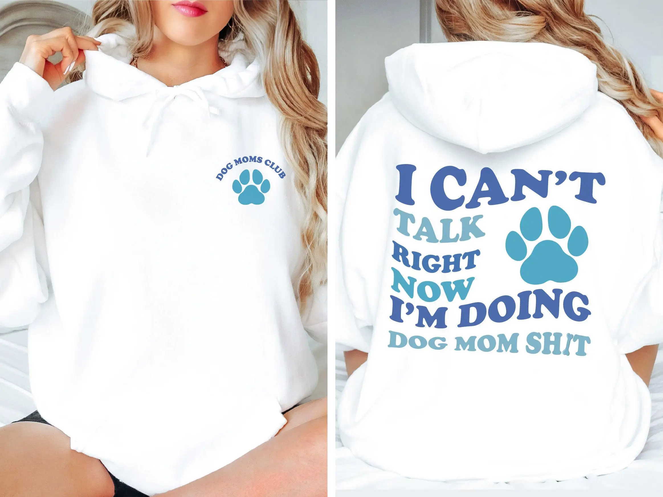 

Dog Moms Club Hoodie Sweatshirt Women Long Sleeve Sweatshirt Pullover Funny Dog Tops Fashion Autumn Winter Clothing