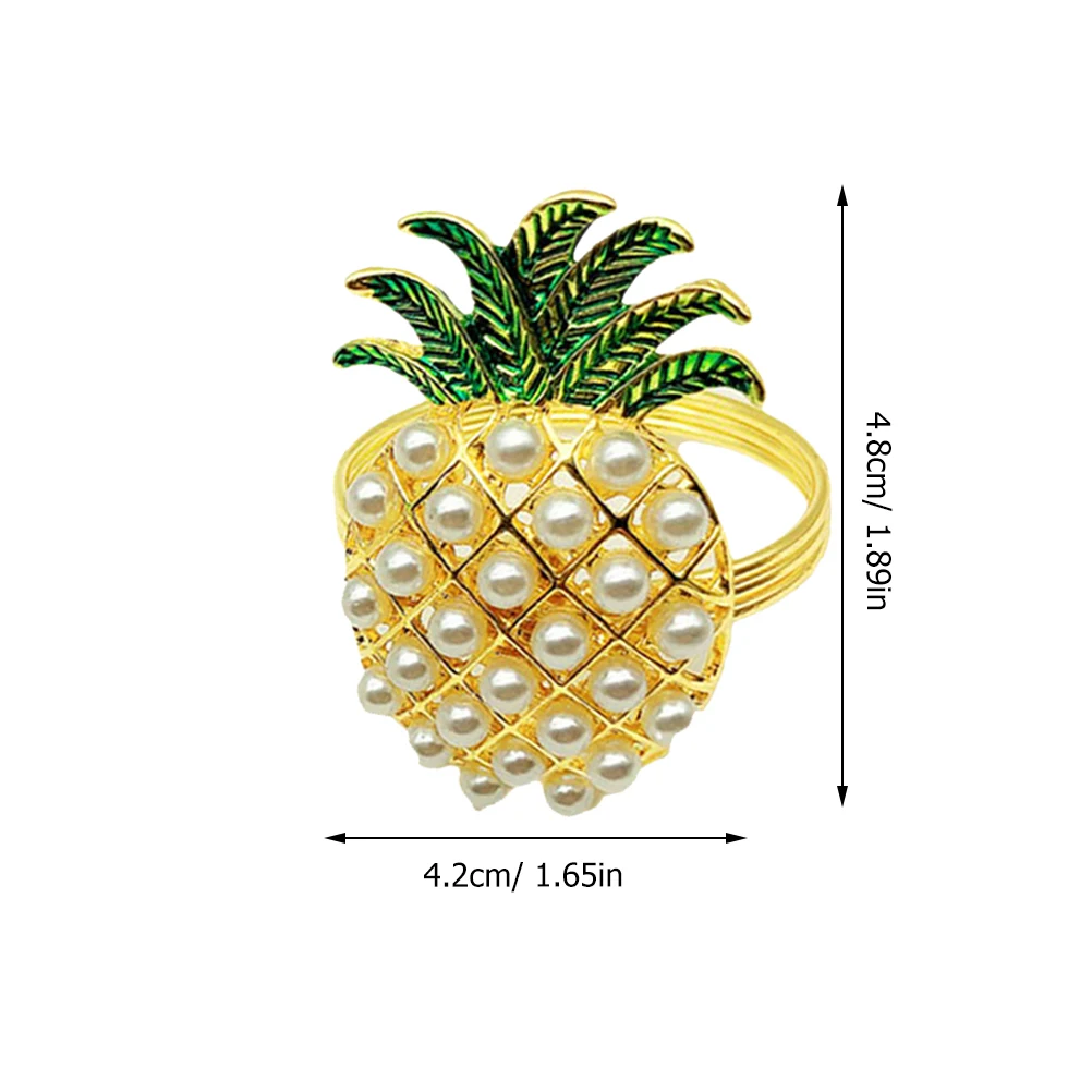 

4pcs Napkin Ring Pineapple Design Elegant Metal Banquet Tableware Wedding Dinner Napkin Holder