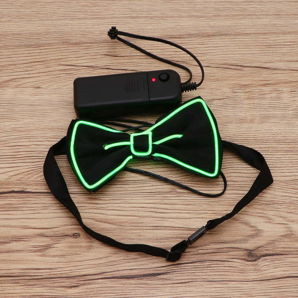 

DEARMAMY Glowing LED Bow Tie for Men Green Flashing Light Halloween Carnival Party Accessory Aqua Ornament
