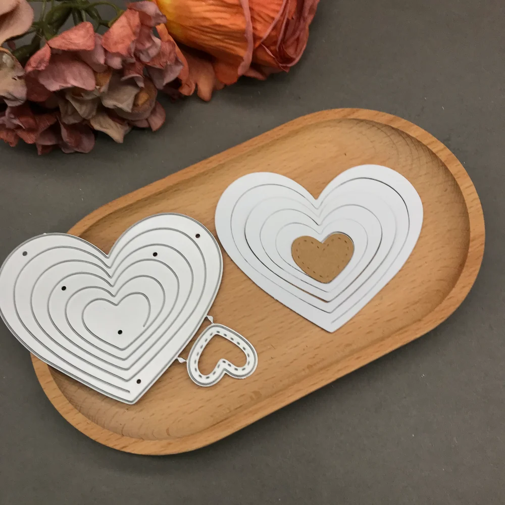 

1pcs metal cutting dies cut die mold Heart made of lines Scrapbook paper craft blade punch stencils dies