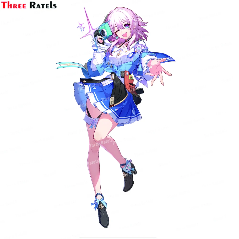 

Three Ratels L908 3D Anime Girl Honkai Stickers And Decals for Wall Decor Bedroom Toilet Decoration Vinyl Waterproof Material