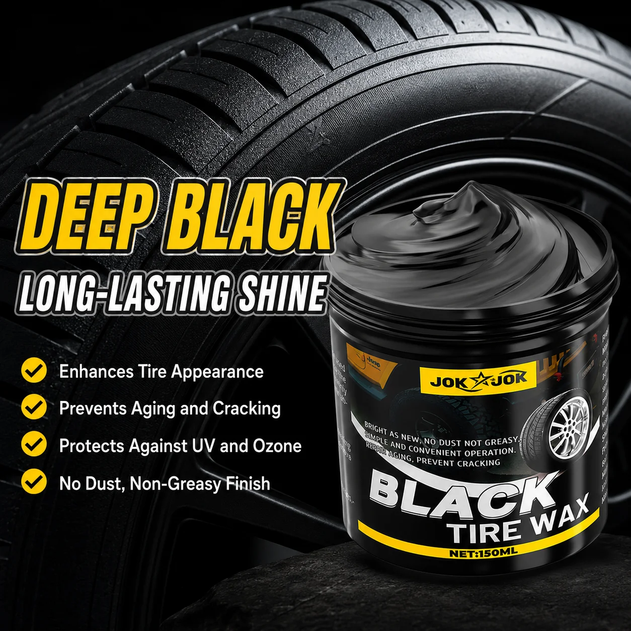 Tire Coating Wax Car Tire Retreading and Film Plating Cream Tire Shine Coating Wax Auto Rubber Parts Shiny Paste Re-black Polish