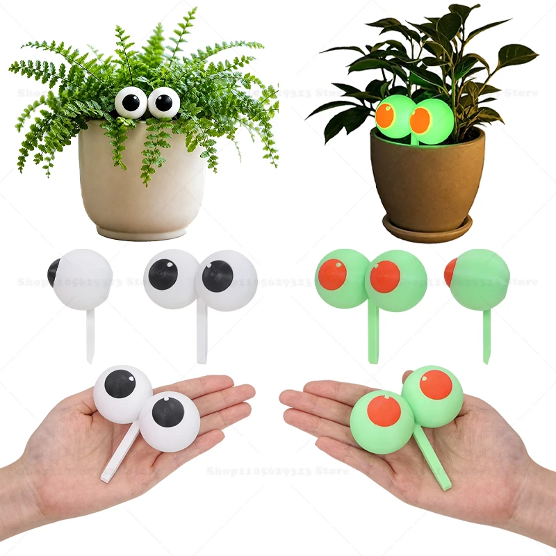 3D Printed Googly Eyes Plant Stakes, Cute Eyeball Flower Pot Ornament,Luminous Indoor Houseplant Decor, Garden plant Accessories