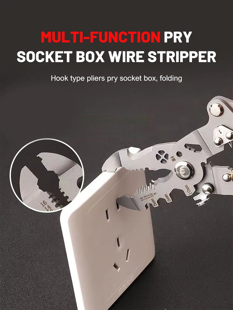 Multifunctional Foldable Wire Stripper Electrical Pliers  Cable Cutter Pliers Crimper For Wire Stripping Shearing Cutting Tools