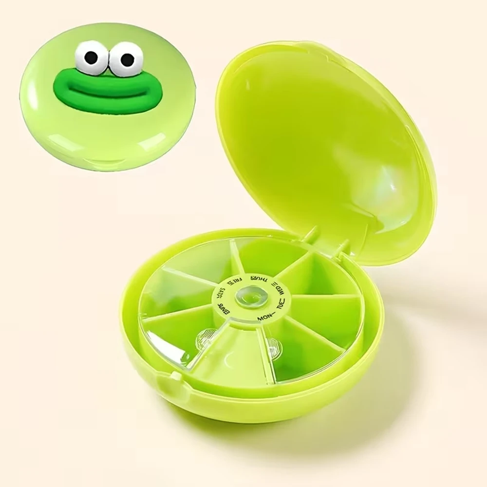 Sausage Lip Weekly Pill Organizer 7 Day Arthritis Friendly Design With Large Compartment Travel Pill Box For Vitamins Supplement