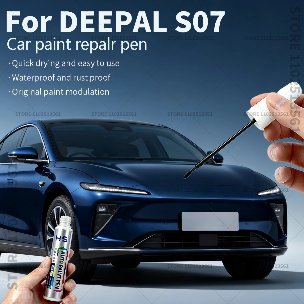 

For DEEPAL S07 Car Paint Repair Pen Touch Up Scratch Remover DIY Auto Accessories Orange 175 Yellow Y78 White C02 Blue 213 Black