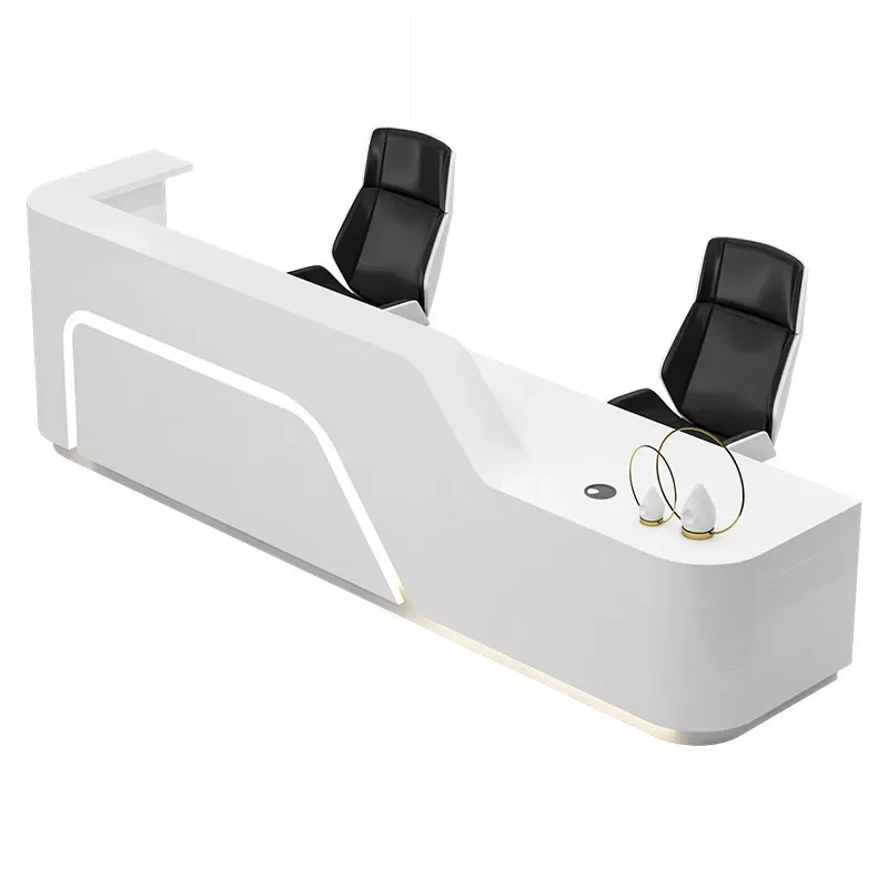 

Spot company front desk reception desk simple modern white paint desk bar beauty salon counter checkout page