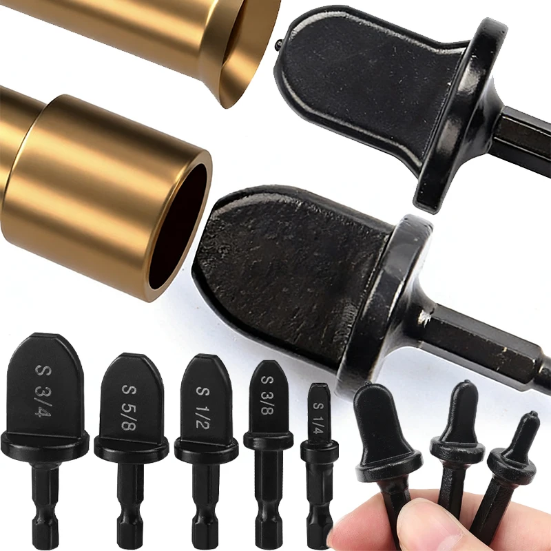 

10/5pcs Copper Tube Reamer Pipe Hole Flare Extender Flaring Drills Swage Air Conditioner Refrigerator Takeover Drill Bit 6-19mm