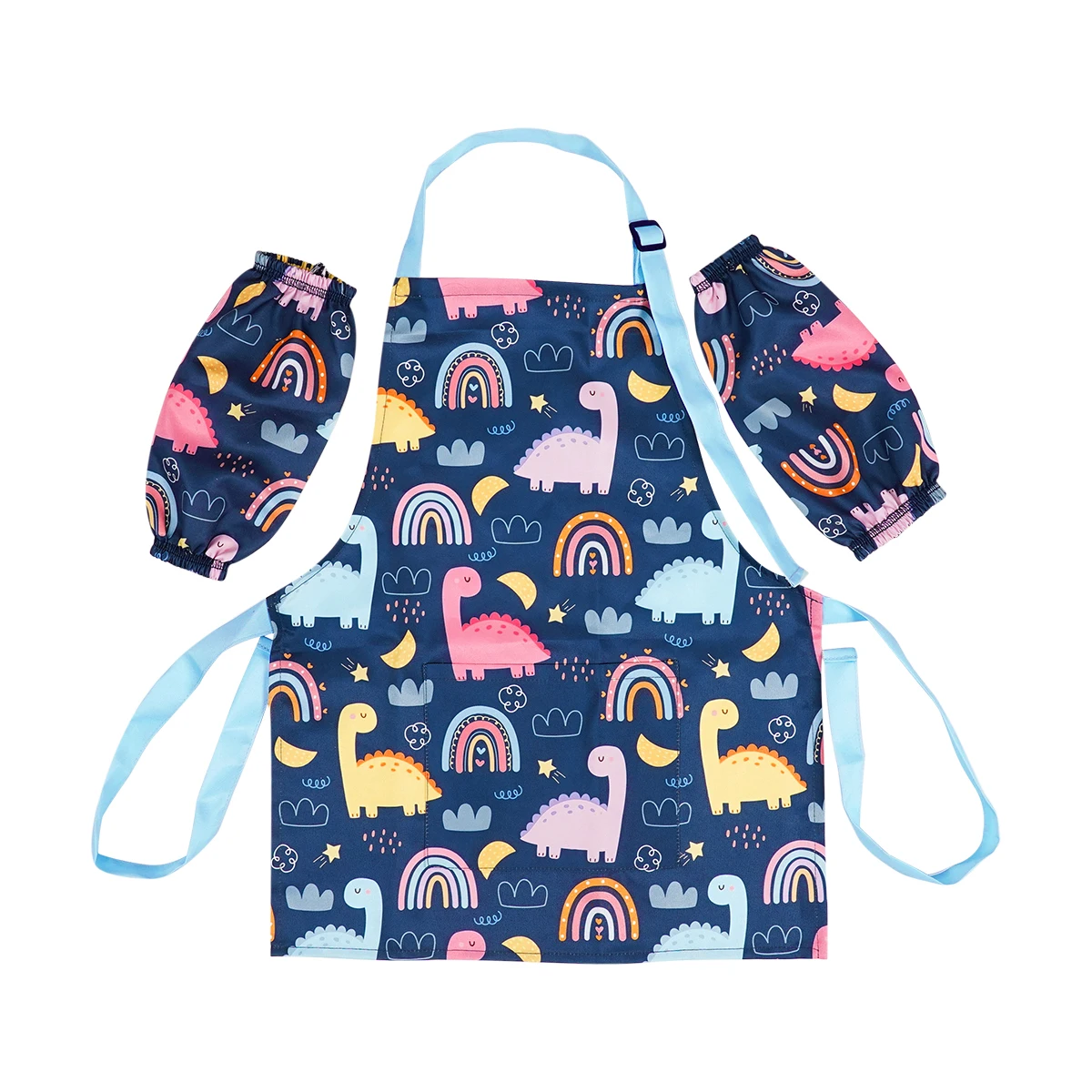 

HappyFlute New Cute Cartoon Prints Large Pocket Design Waterproof&Washable Multi-scenario Use Children's Painting Apron