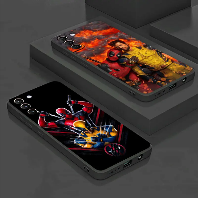 Case for Samsung Galaxy S24 Ultra S23 Plus S22 S21 FE S20 S10 Note 20 10 S9 S8 Black Funda TPU Phone Cover Deadpool W-Wolverine