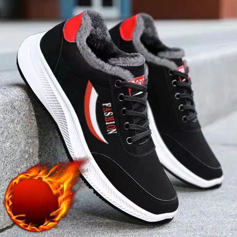 New Winter Tenis Hombres Cashmere Thick Shoes Anti-slip Wear Protection Warm Sports Men's Shoes Hot Selling Free Shipping