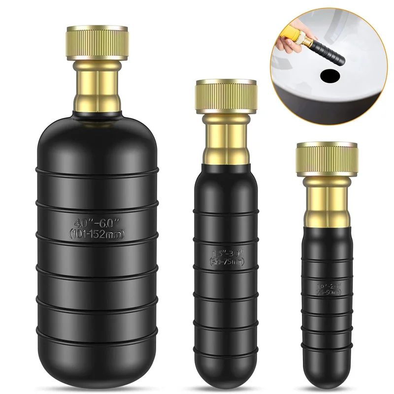 

Rubber Drain Bladder for Sewer Water Pipe Cleaning Fits 1" to 2" 1.5" to 3" 4" to 6" Dredging Tool