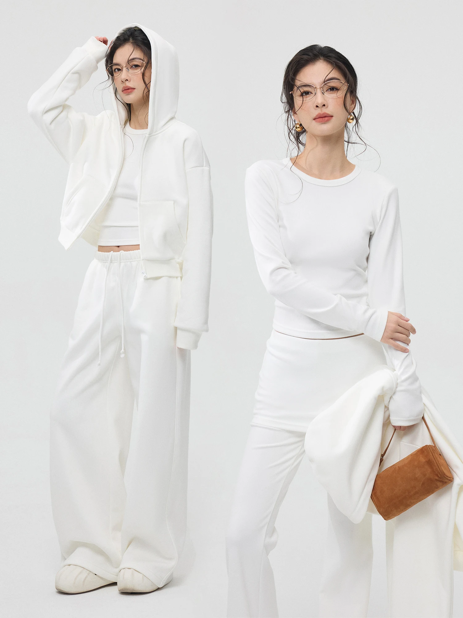 

Комплект ZzZHANG: повседневные худи, спортивные брюки и юбка с высокой талией, длинный рукав, для весны, осени и зимы, женская спортивная одежда