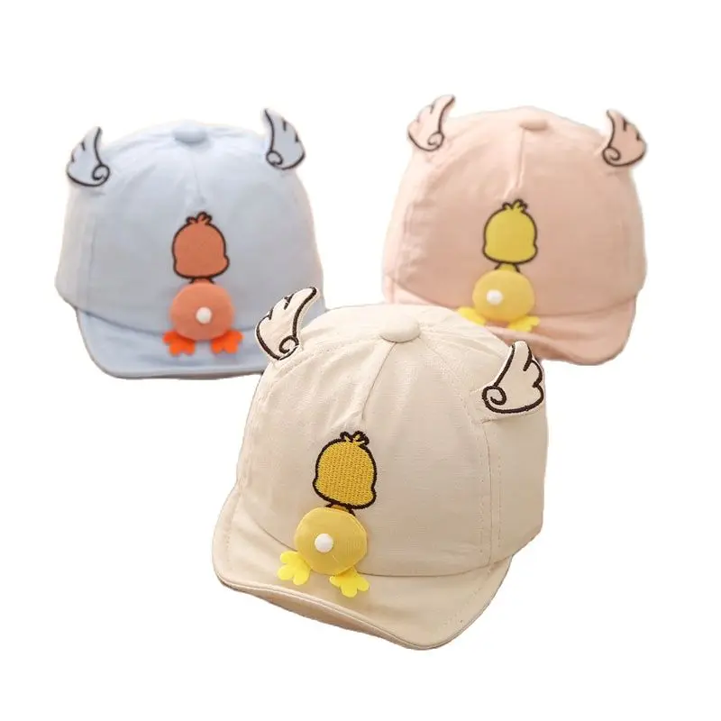 Baby hat Spring and autumn thin summer children's sunshade hat Baby basin hat Girl's cartoon cute flip cap