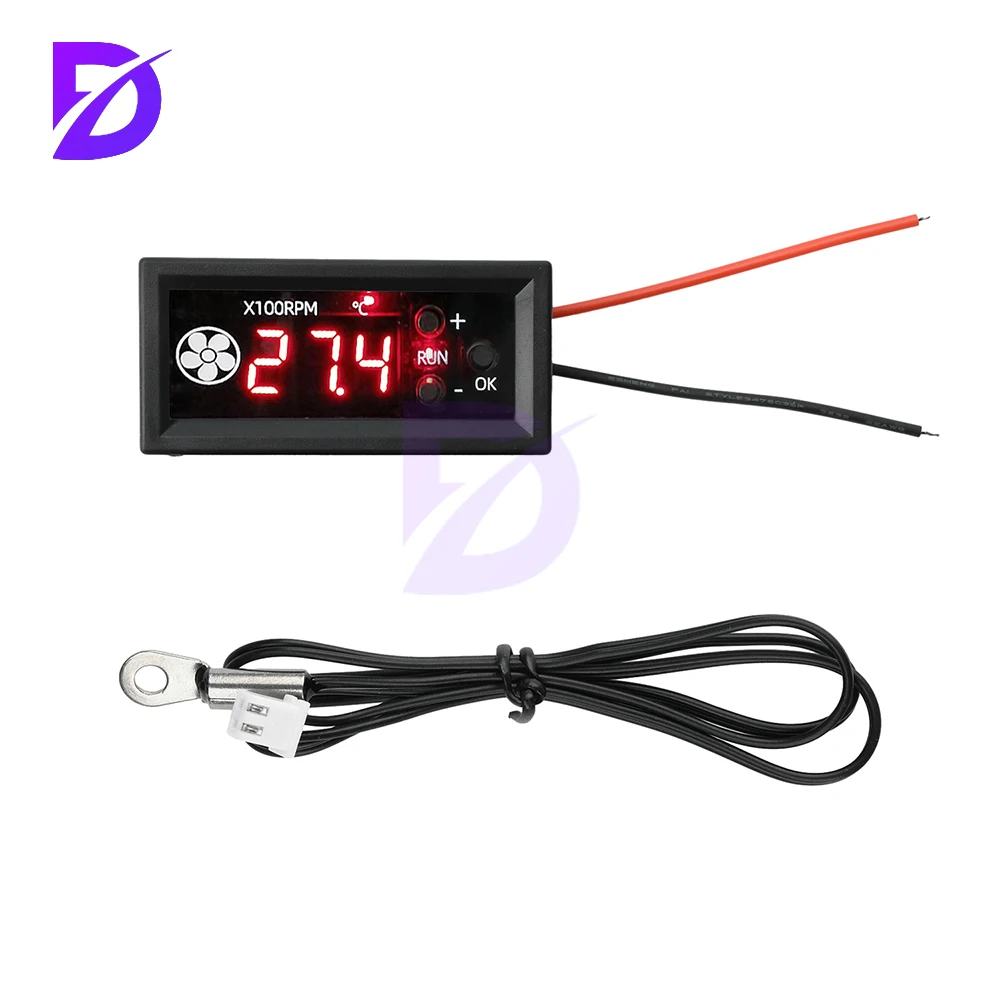 4-wire PWM Fan Temperature Control Speed Controller 12V3A Digital Display Temperature Speed Chassis Noise Reduction