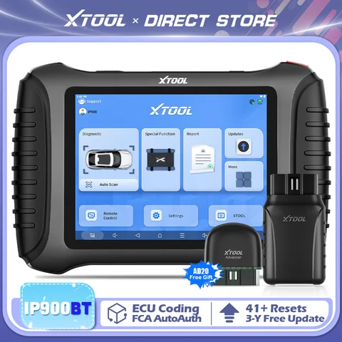 XTOOL InPlus IP900BT IP900 Bluetooth Car Diagnostic Tool Bi-directional ECU Coding CAN FD DOIP FCA 41+ Reset Pre-scan Post-scan