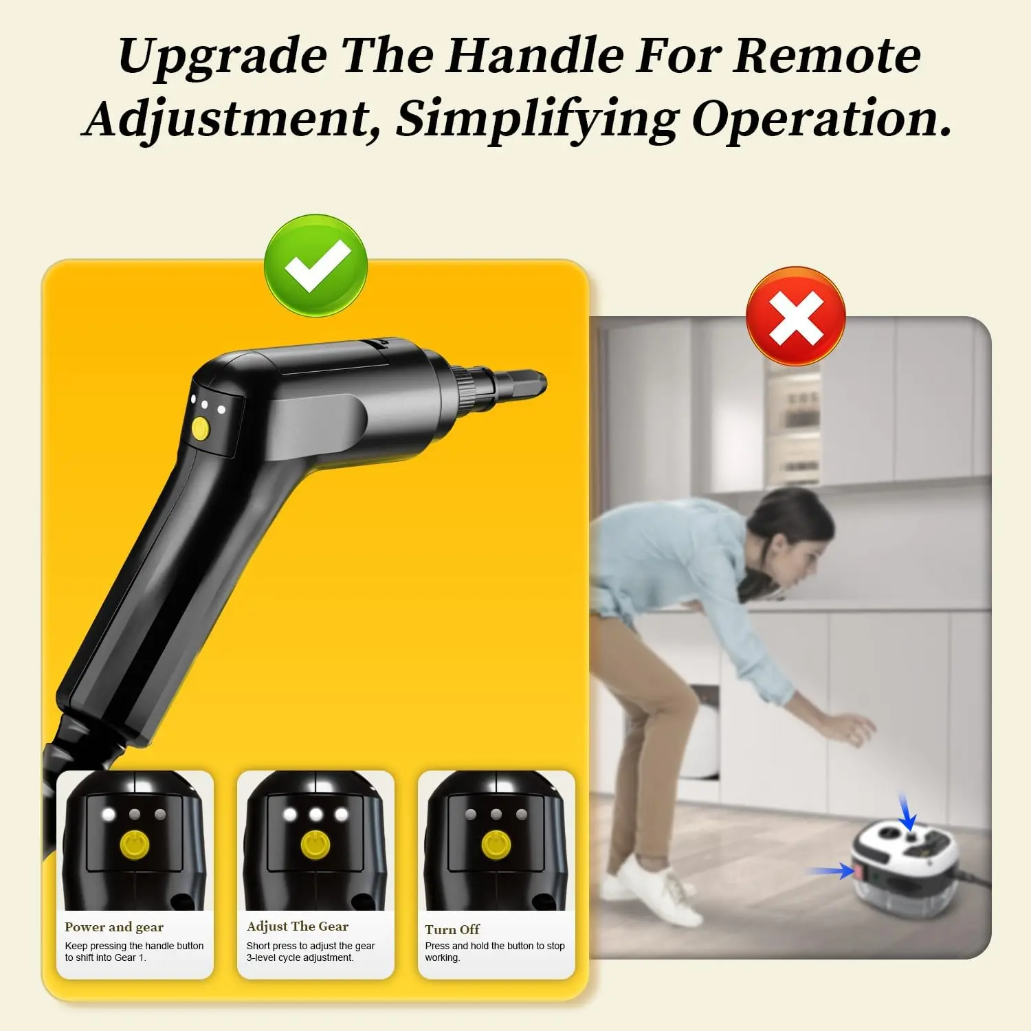 

Steam Cleaner,15s Heat-Up,1.6L Tank,3-Level Adjustable Handle,2500W Steamer for Cleaning,Portable Steamer for Cleaning