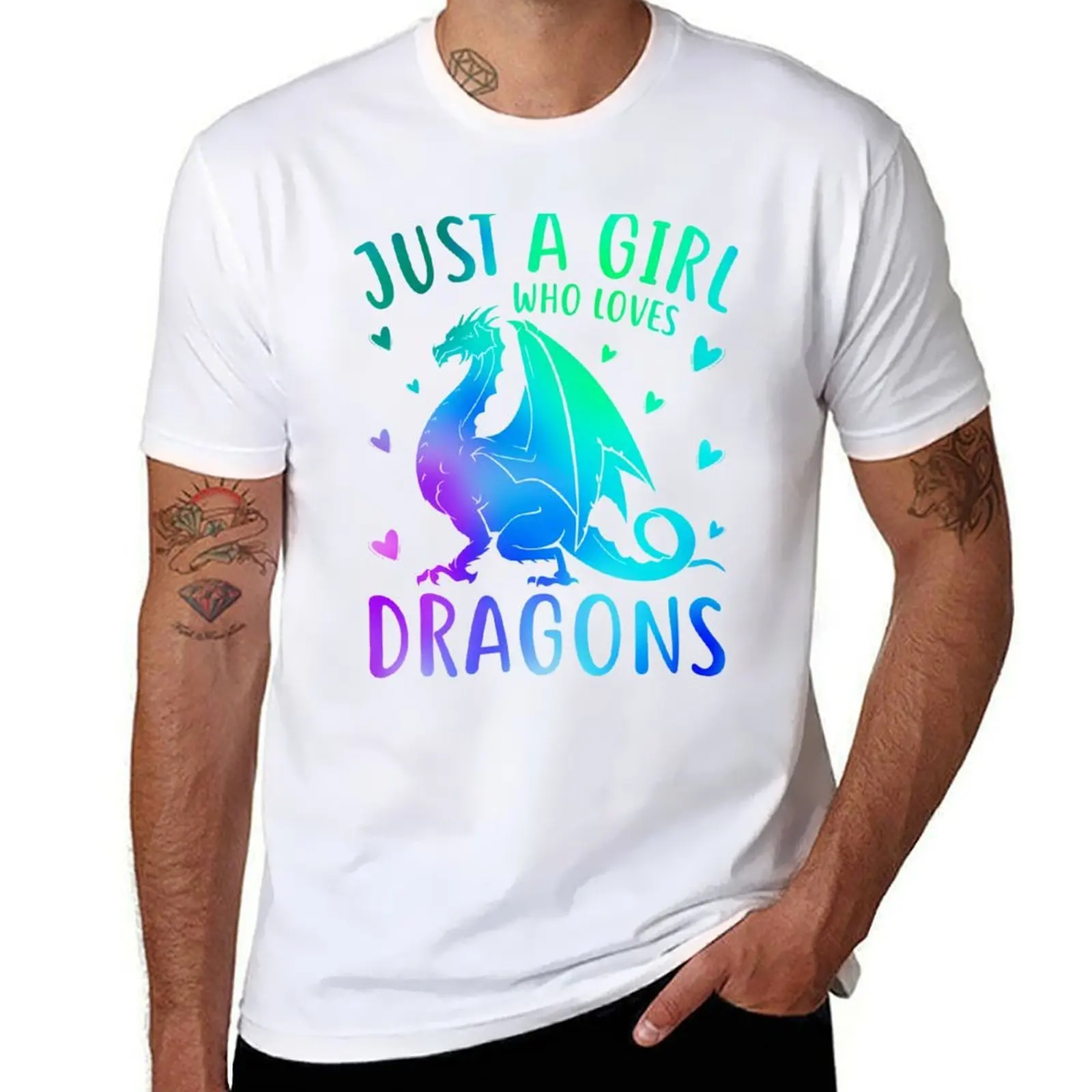 

Cute Just A Girl Who Loves Dragons Women and Girls T-Shirt man t shirt luxury t shirts for man cotton T-Shirt