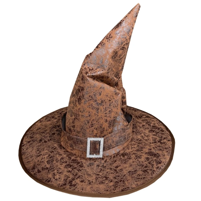 

S1Y1 Halloween Witch Hat for Costume Parties and Cosplay Wide Brim Pointed Hats Wizard Hat For Halloween CosplayEvents