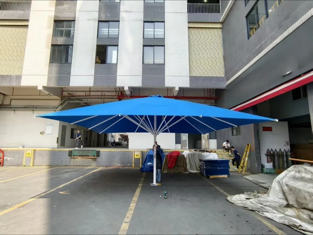 7M Luxury Large LED Foldable Waterproof Outdoor Umbrella, Suitable for Gyms and Hotels, Commercial Courtyard Fast Delivery