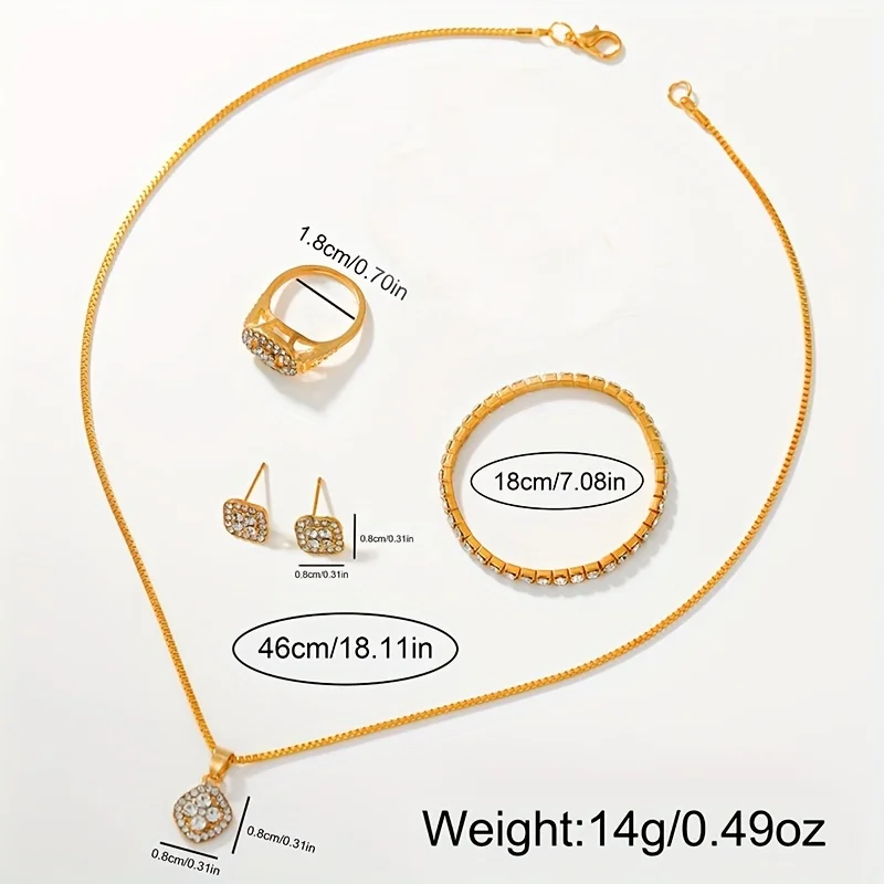 Set di orologi da donna da 6 pezzi, orologio al quarzo da donna alla moda e casual e set di accessori per orecchini, bracciale, collana, anello