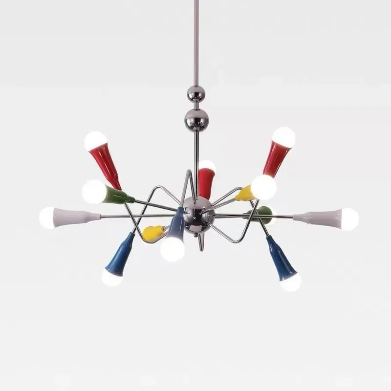 French Memphis Color Medieval Lighting Molecular Chandelier for Restaurant Bar Cafe Designer Pendant Light Led Chandeliers