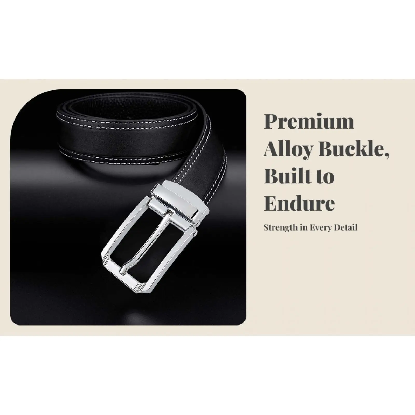 Single Prong Rectangular Alloy Belt Buckle Fashion Clamp Replacement for Men’s Heavy-duty Leather and Casual Belts