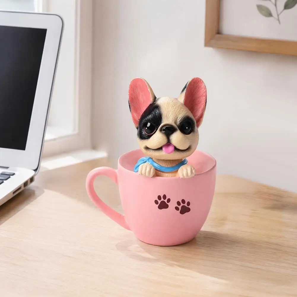 Teacup Dog Car Accessory Shaking Head Dog Car Ornament Resin Teddy Schnauzer Car Air Freshener Ornament Heat Resistant Dashboard