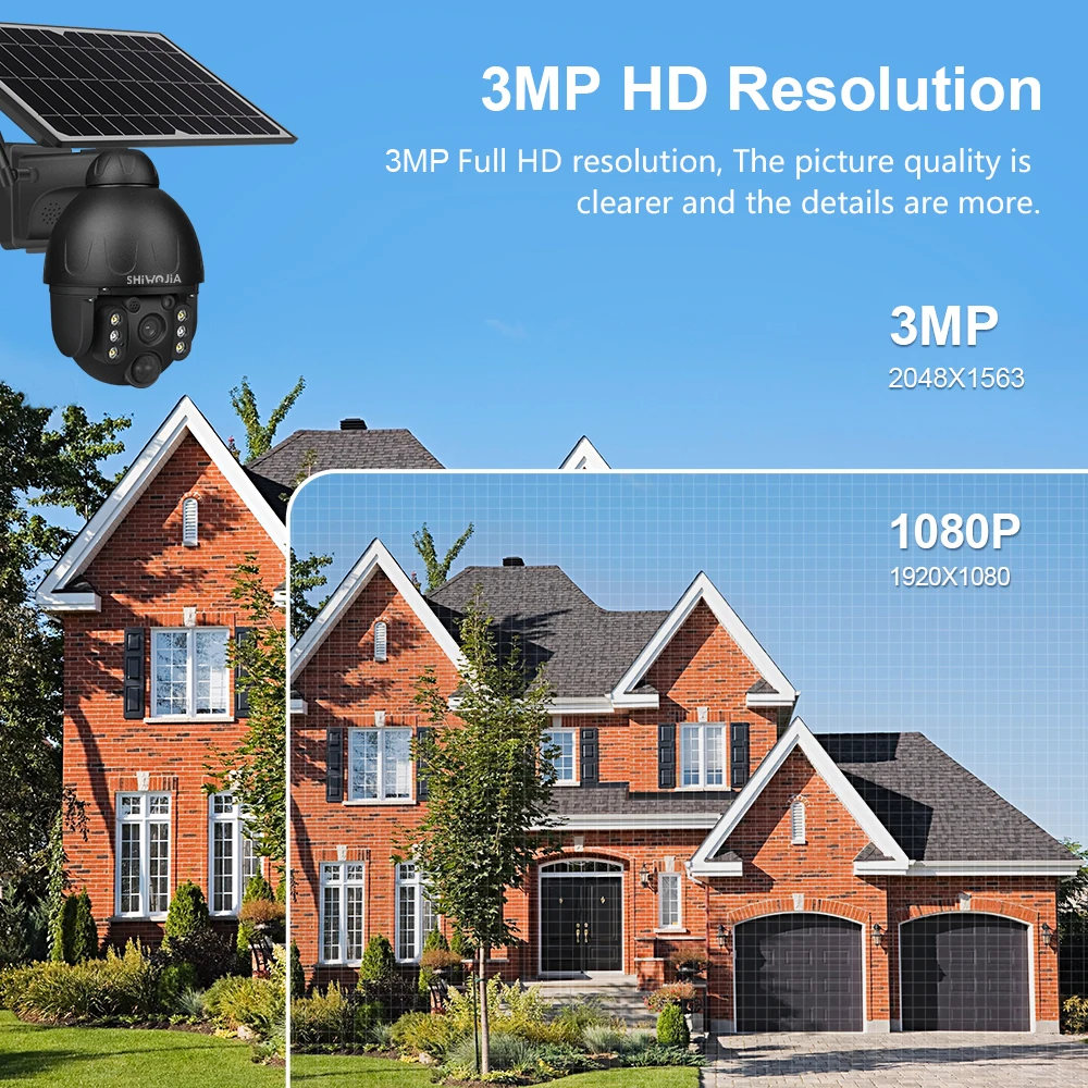 SHIWOJIA Outdoor 4G Solar Kamera 3MP HD Sicherheit Solar Panel CCTV Video Überwachung PIR Monitor Wasserdichte Farbe Nacht Cam