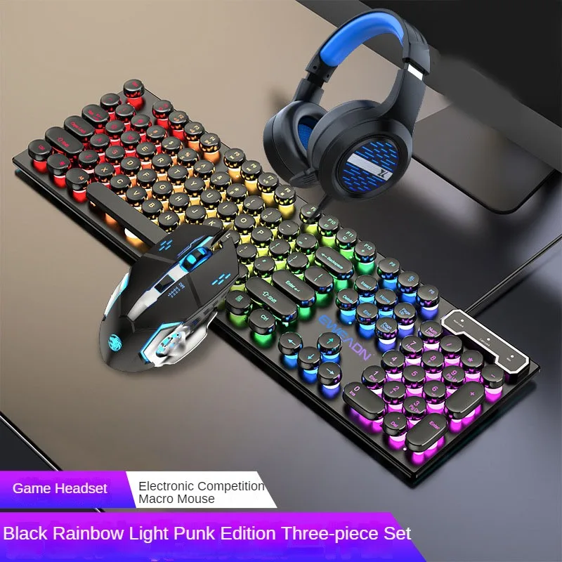 conjunto de teclado e mouse com fio eweadn gx30 rgb retro abs para e sports jogos laptop acessorios impermeavel fone de ouvido 01