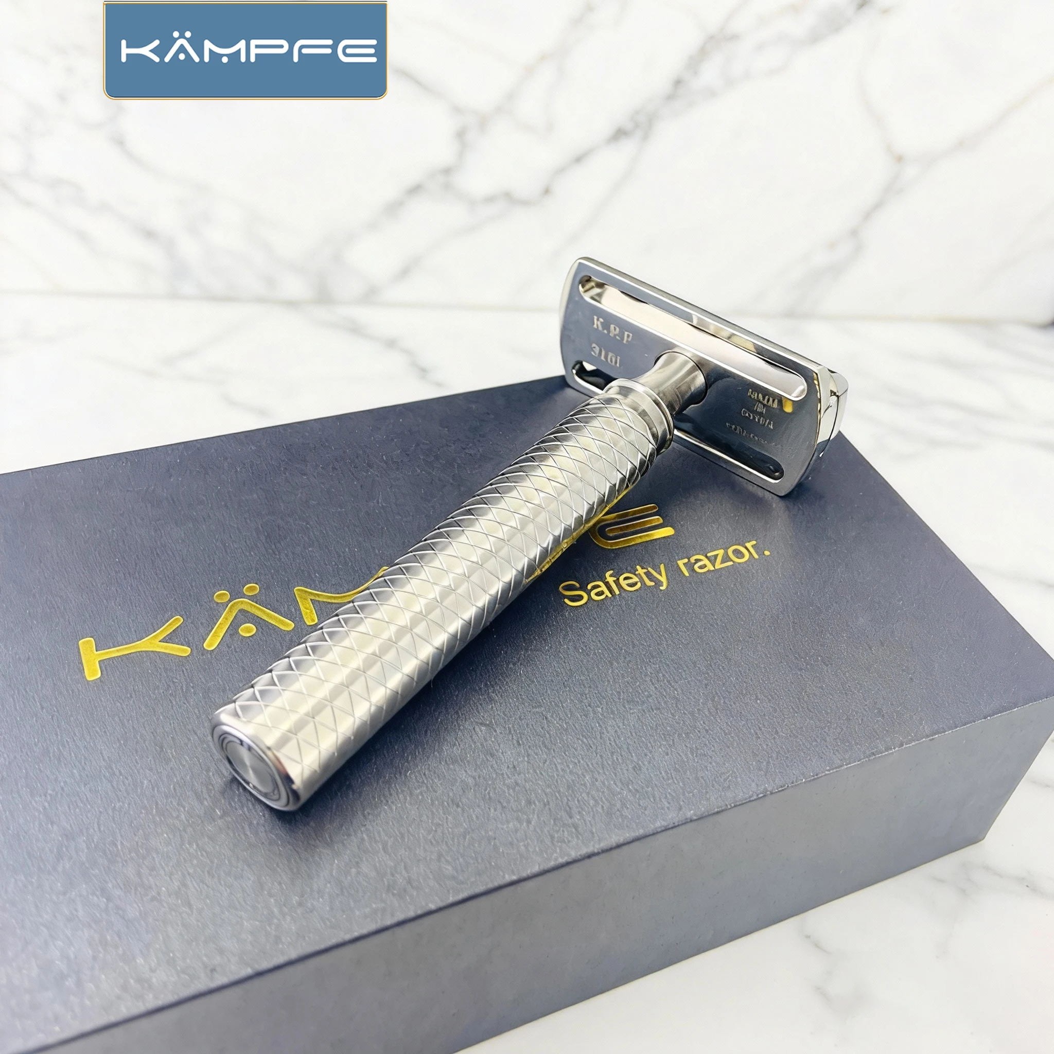 KAMPFE 316L stainless steel precision CNC machining manual safety Closed comb beard razor shaver 5 razor blades