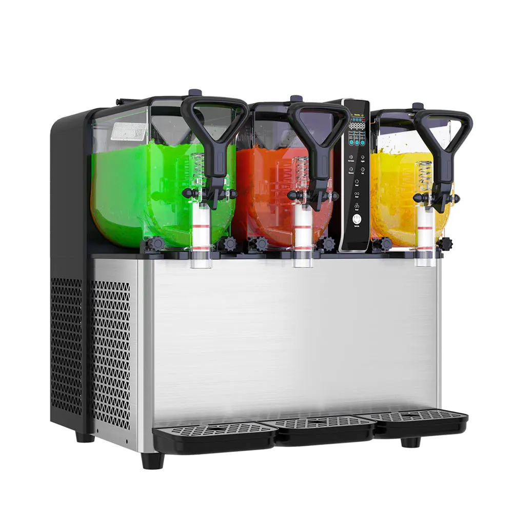 

Commercial 3L Cocktail Slush Ice Machine Maker 3 Tank Thai Slush Machine High Productivity New Condition
