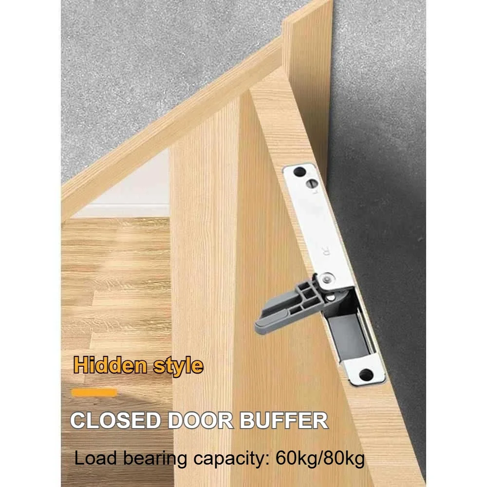 Invisible Door Closing Buffer Hidden Household Door Closing Damping Buffer Silent Concealed Door Closer Anti Pinch Handle