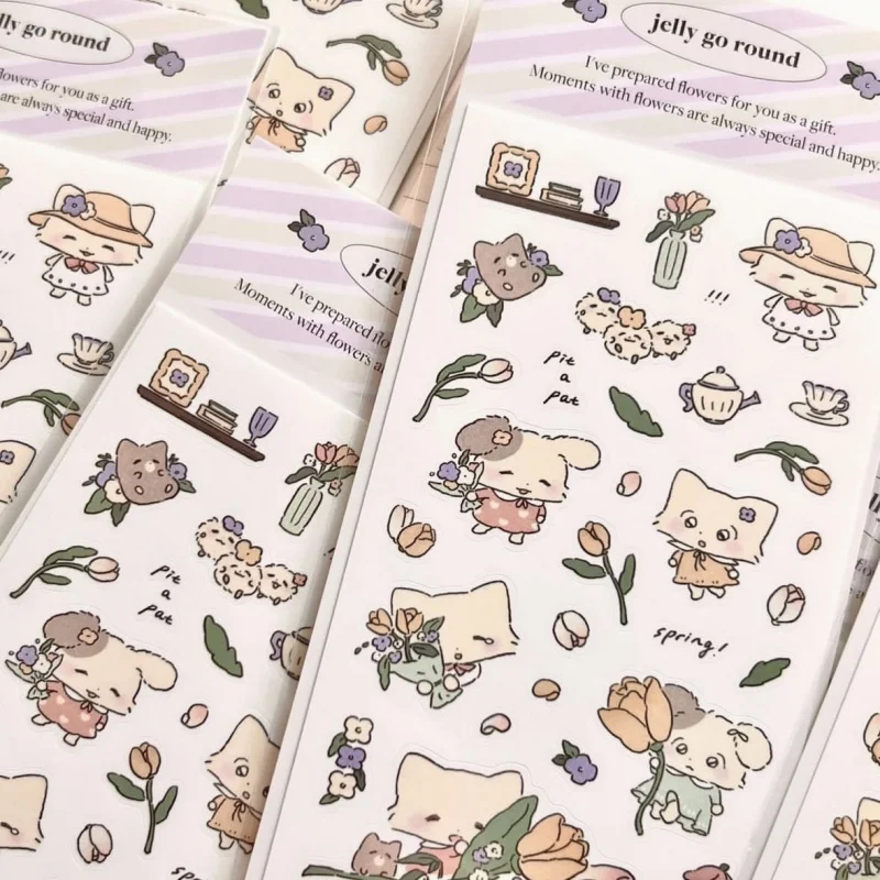 Korea Waterproof Cute Cartoon Fox Rabbit Sticker Ipad Handbook Planner Diary Scrapbook Notebook Diy Decorative Stickers