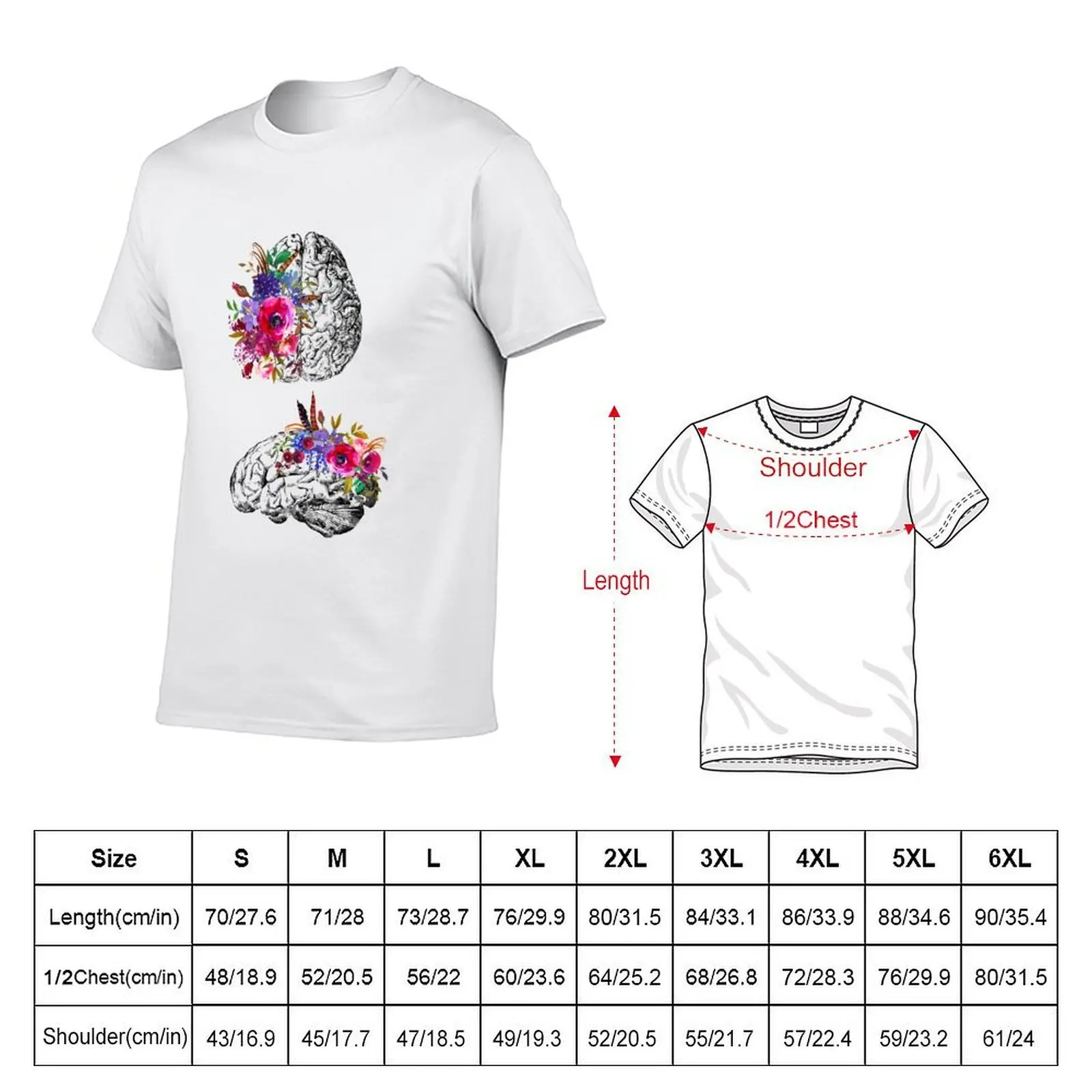 Human Brain T-Shirt man t shirts for men casual mens graphic t shirts funny t shirts cotton T-shirt