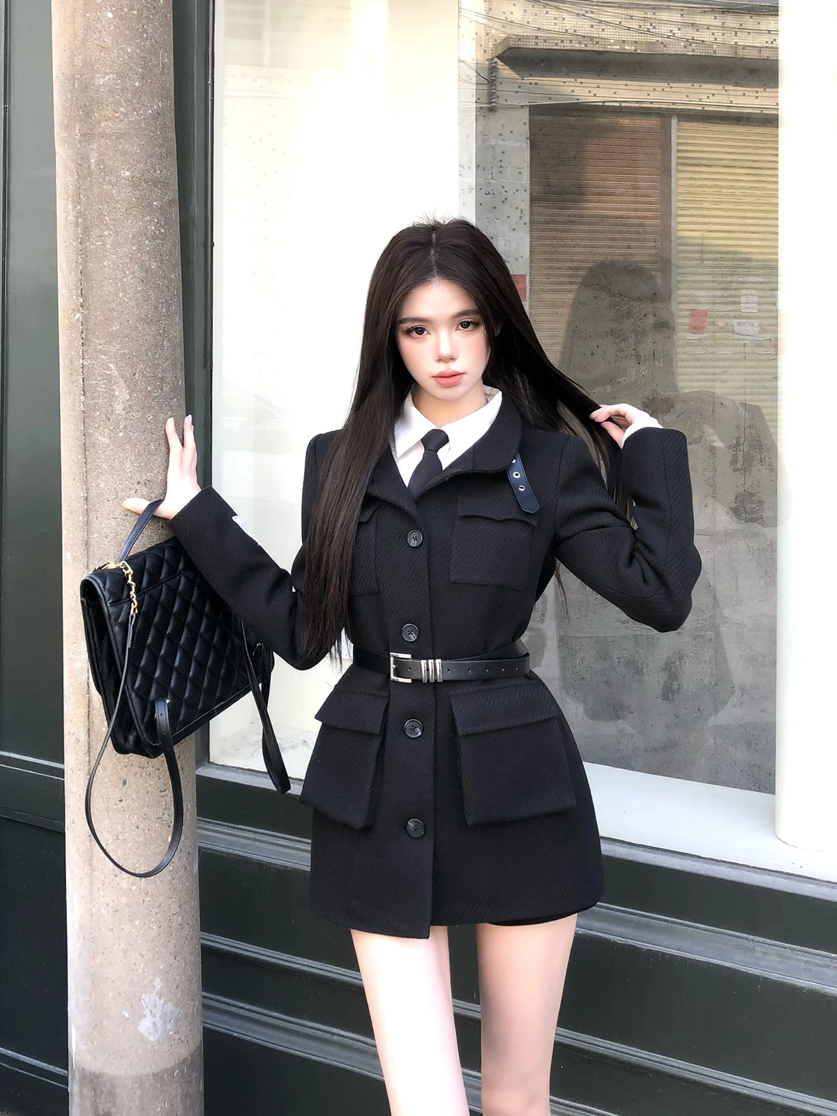 Wahju casaco de lã f, casaco de lã britânico legal para inverno, emaecimento, novo design de moda, manga crida, g...