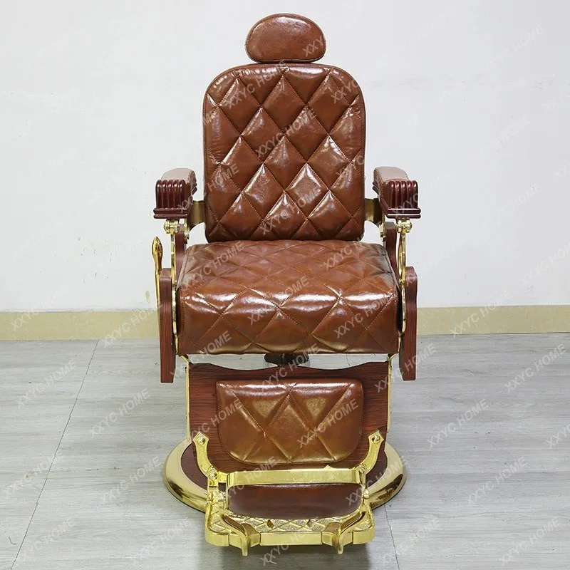 M  men's shaving hair chair retro oil head large chair barber shop  can be reclined hair cutt