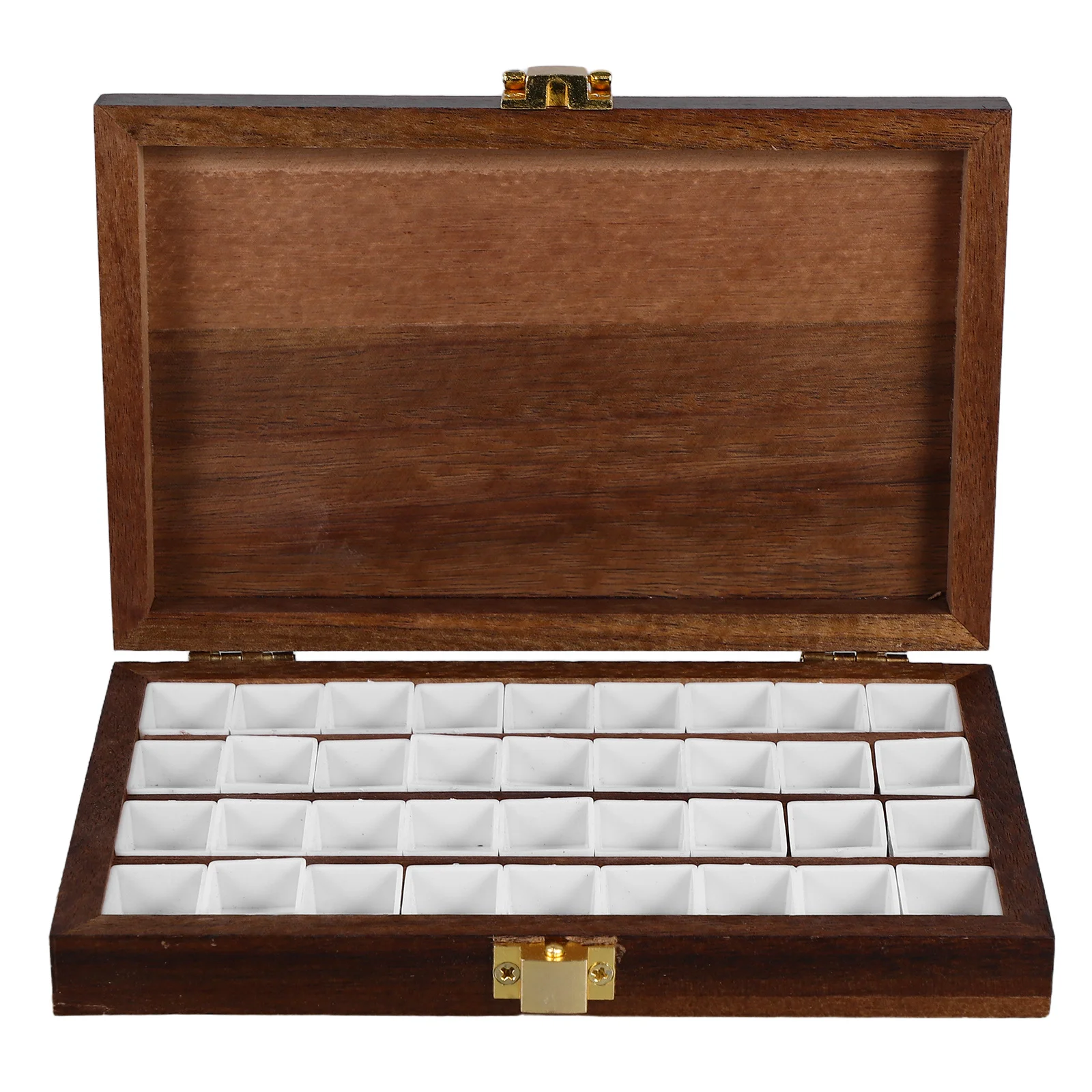 1 مجموعة خشبية لوحة ألوان مائية صندوق 36 فتحات لوحة طلاء فارغة لخلط السفر المحمولة المائية المقالي الفنان استوديو #2