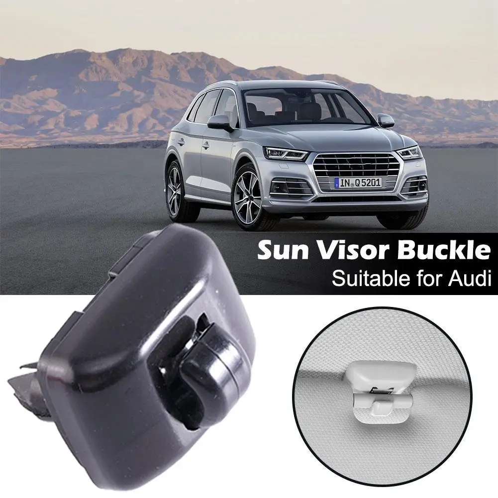 2pcs ABS Plastic Black Sun Visor Clip Hooks 4.2*2.1cm 4F0857561 8W0857562A For Audi A3 A4 LA5A6LA7 Q5 Q3 D7U9