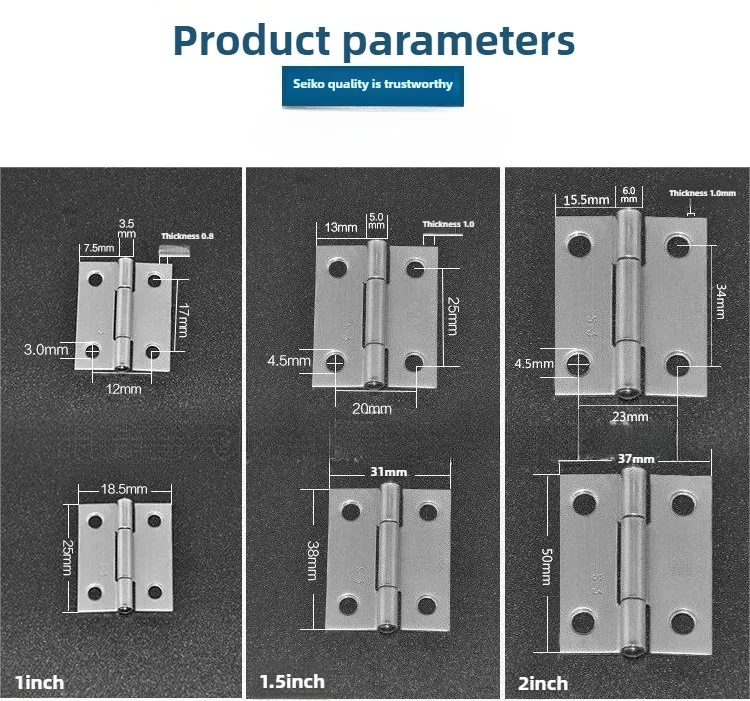1/1,5/2/2,5/3/3,5 Zoll Türverbinder Zubehör Langlebige Möbelbeschläge für Zuhause 304 Edelstahl Scharnier Fenster Schrank Schmuckbox – Detail 3