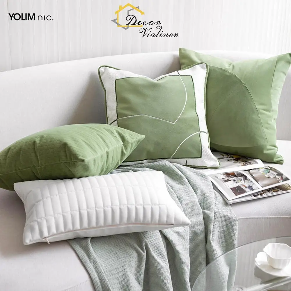 Nordic Ins Style Living Room Sofa Pillow Fruit Green Pillow Cushion Cover Bedhead Backrest Sample Room Homestay