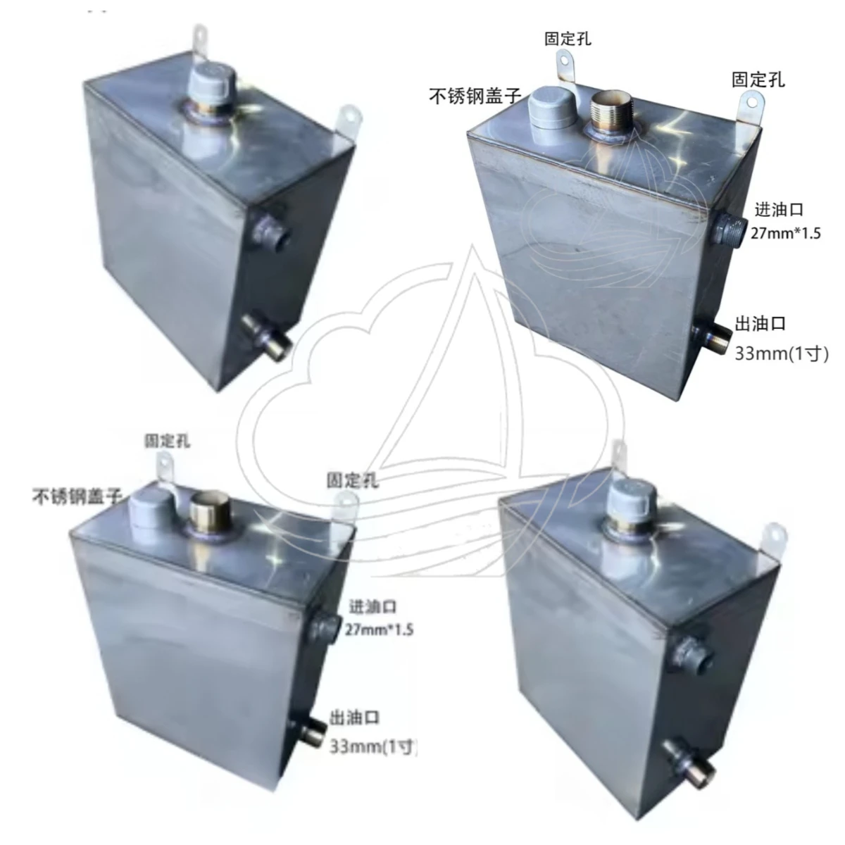 304 Stainless Steel Marine Fuel Tank Hydraulic Reservoir, 9L 11L 12L 21L, Lifting Cage Machine Accessories