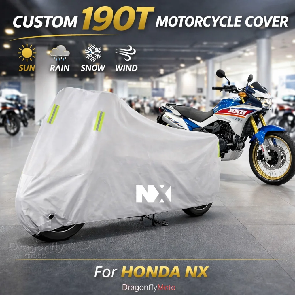 

For HONDA NX400 NX500 NX 400 NX 500 2024-2025 Motorcycle Cover Silver Waterproof UV Rain Dust Sun Outdoor Indoor Protector