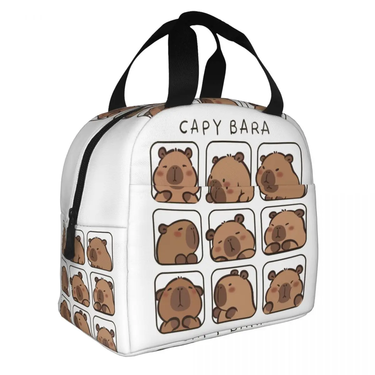 Cartoon Animal Pets Capybara Insulated Lunch Bag for Women Leakproof Cooler Thermal Lunch Tote office Work School