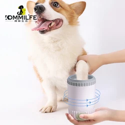 Semi-automatic Pet Dog Foot Washer Soft Silicone needle Dog Paw Cleaner Cup Paw Washing Cup Cleaner Brush for Small Medium Dogs