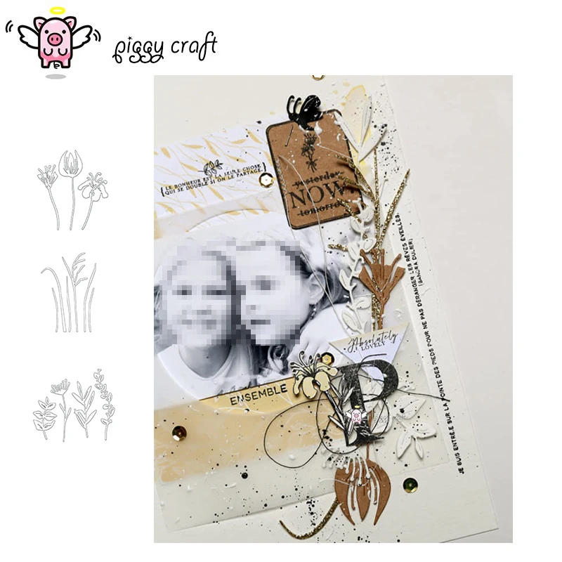 1pc Piggy Craft metal cutting dies cut die mold Various flower leaf Scrapbook paper craft mold blade punch stencils dies
