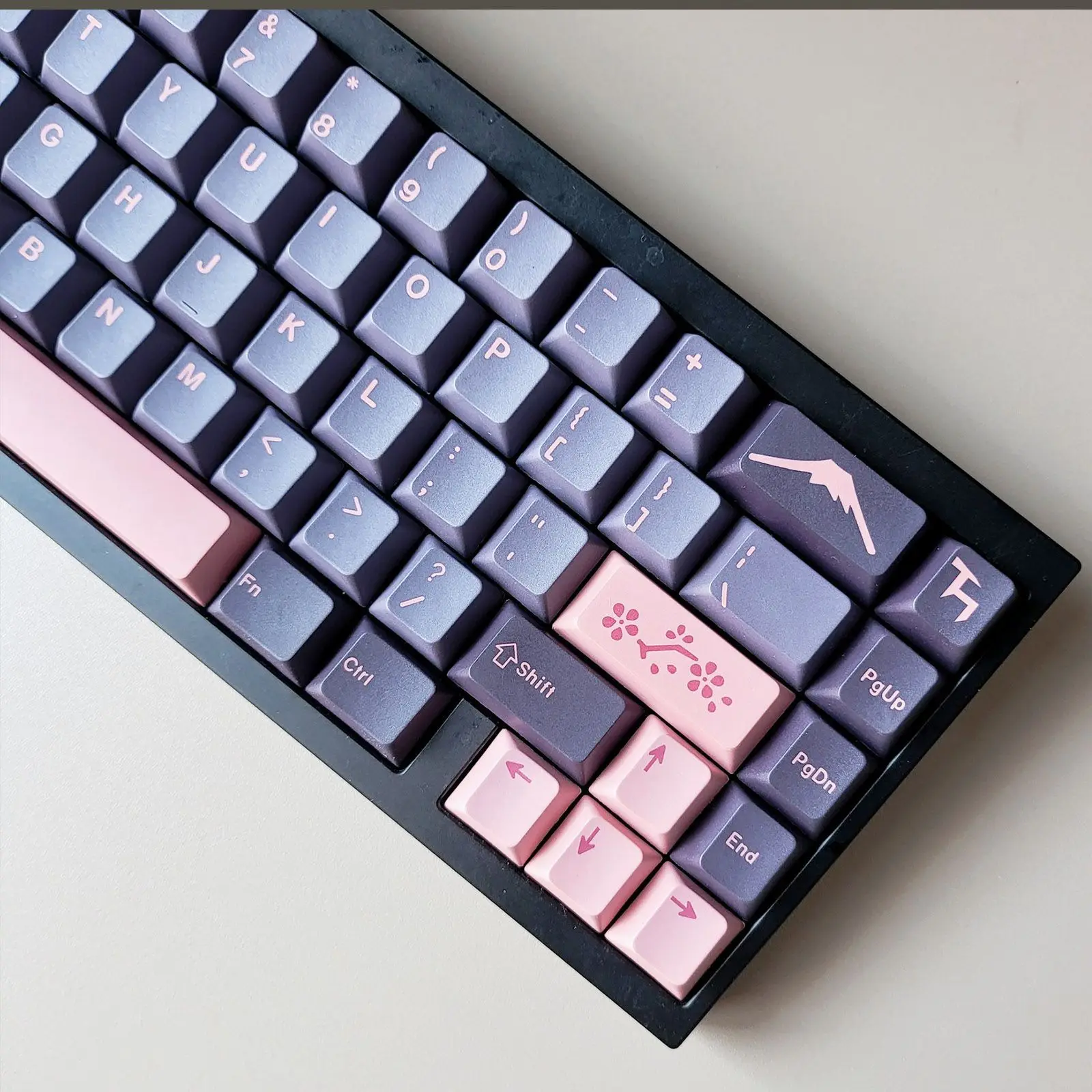 Night Sakura  Keycaps PBT Cherry Sublimation Keycaps Cangjie Arabic Korean German French Spanish  Russian Small Language Keycaps