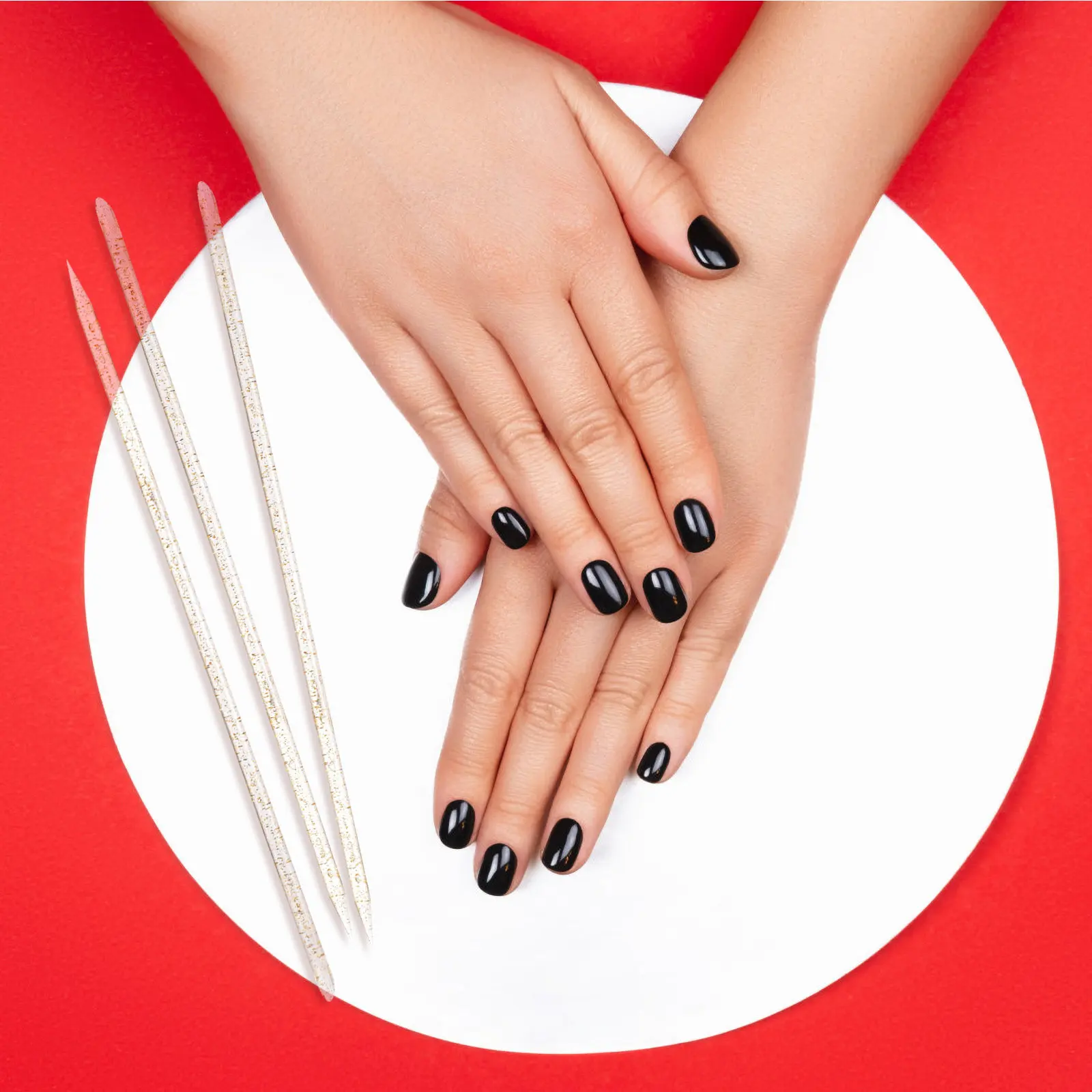 

100Pcs Nail Cuticle Pusher Ergonomic Non-Slip Handle Plastic Manicure Tool Cuticle Remover Nail Art Pedicure Scraper Tool