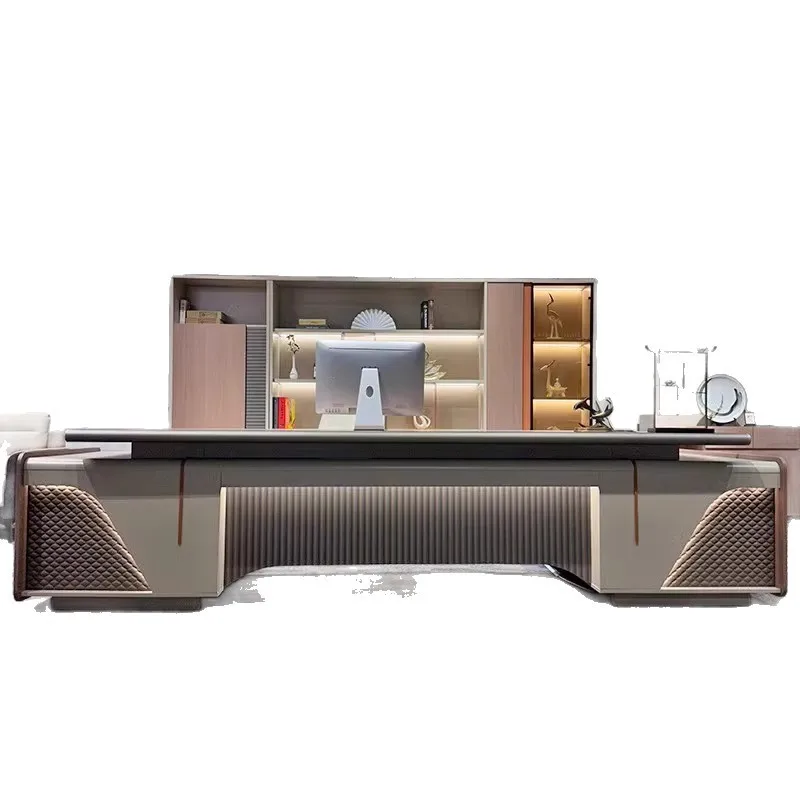 Scrivania Boss, combinazione scrivania e sedia da ufficio, manager della sedia semplice e moderna