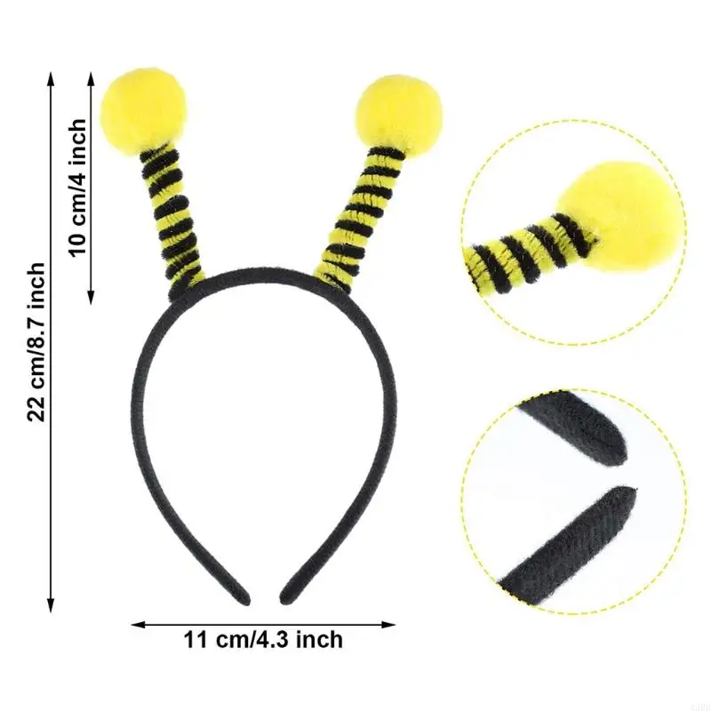 A3pb Pałąki antenowe i okulary paski pszczół Zestaw kostiumu dla dzieci na Halloween
